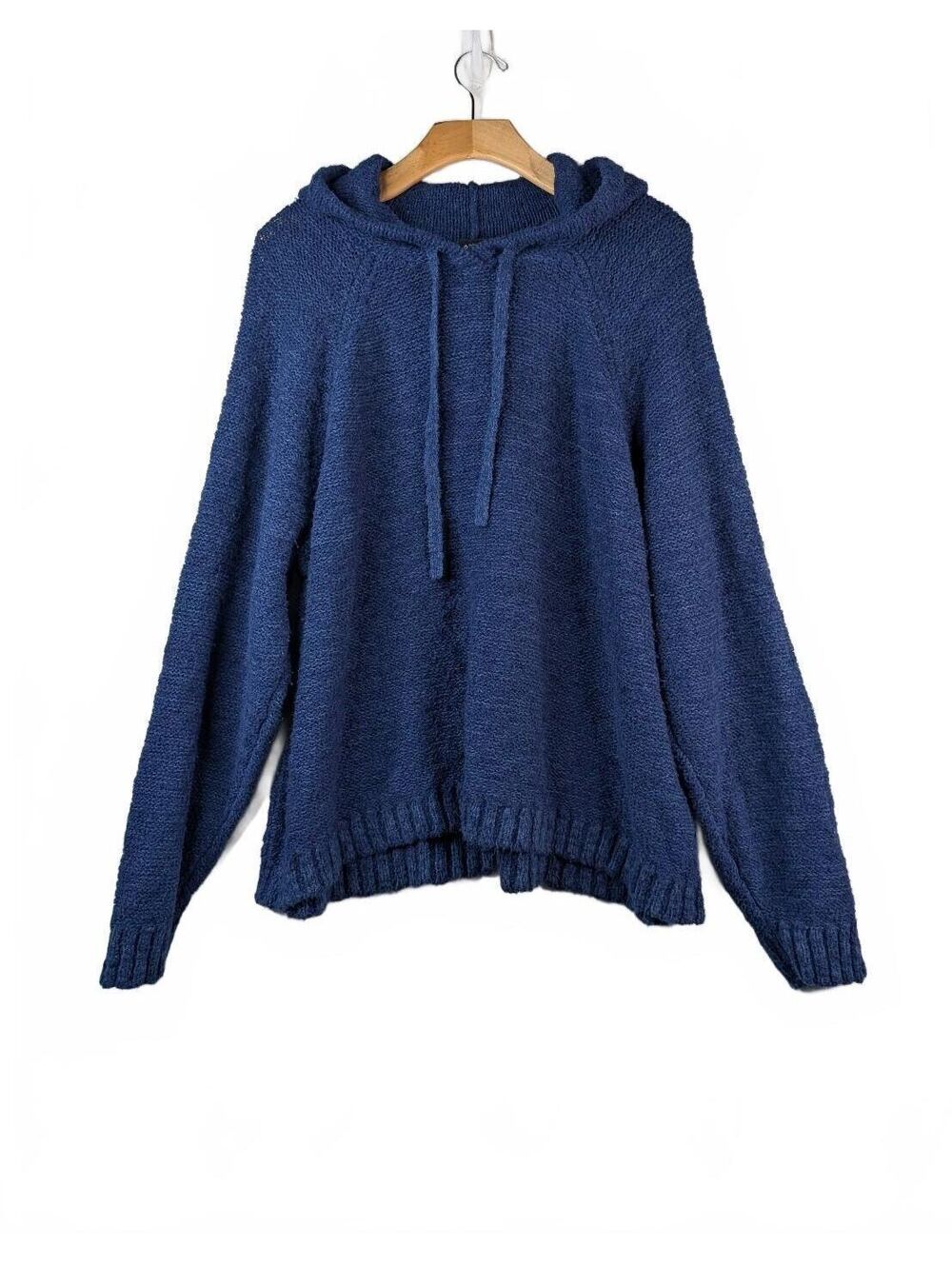 Torrid 100% Cotton Textured Boxy Hoodie Sweater in Rich Blue, Size 3X